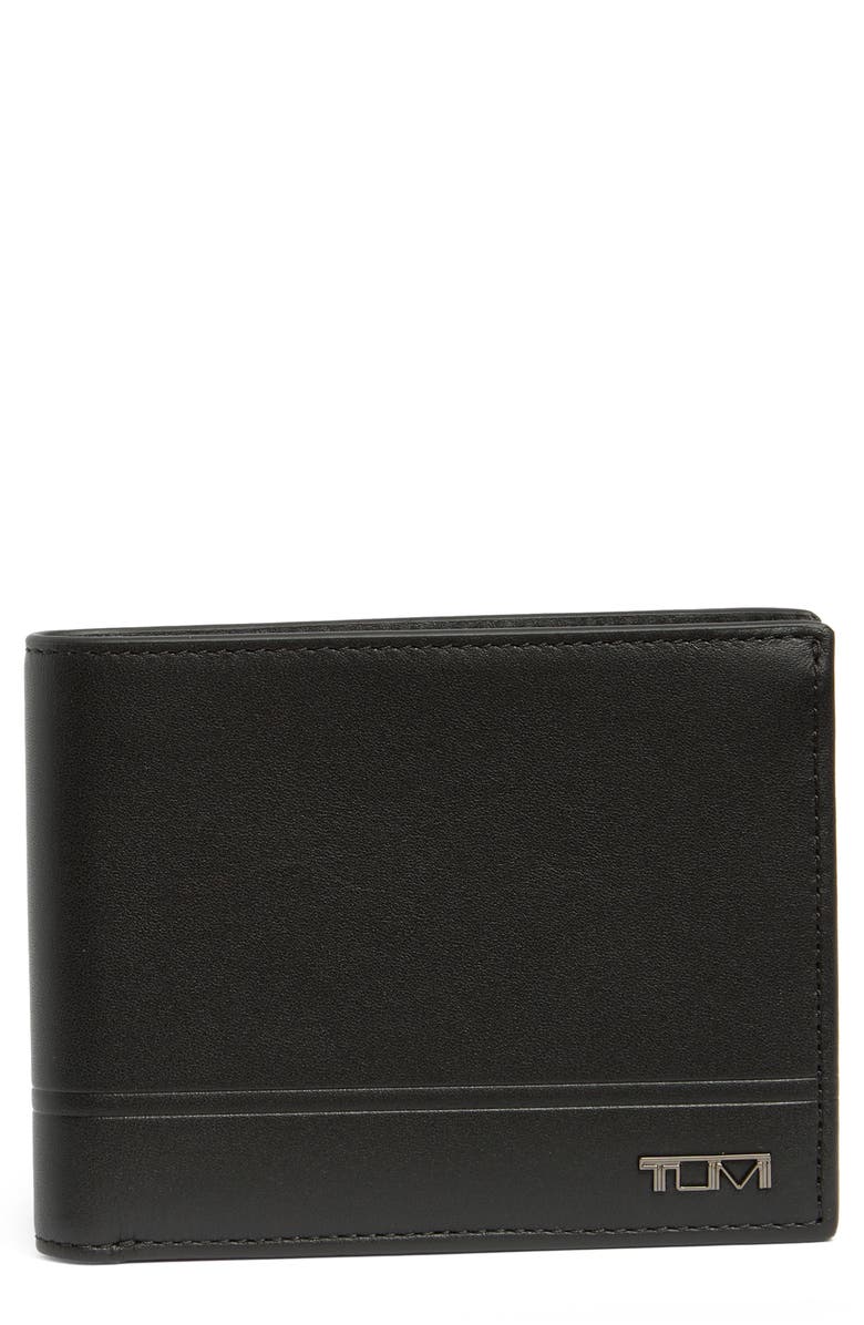 TUMI Double Bifold Wallet, Main, color, Black