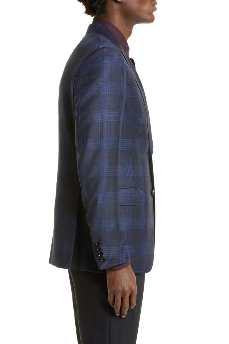 Milano Easy Plaid Wool Sport Coat, Alternate, color, NAVY