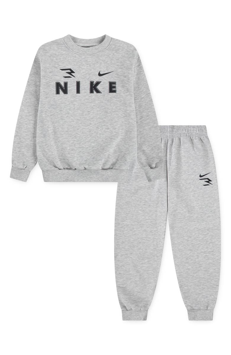 3 Brand Kids' Triple Logo Sweatshirt & Joggers Set, Main, color, Grey Heather
