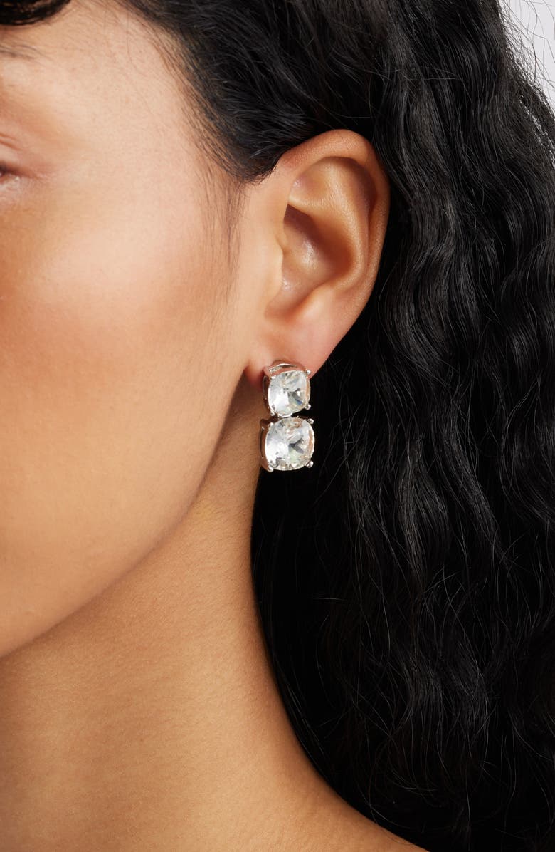 Kenneth Jay Lane Crystal Drop Earrings, Alternate, color, Silver