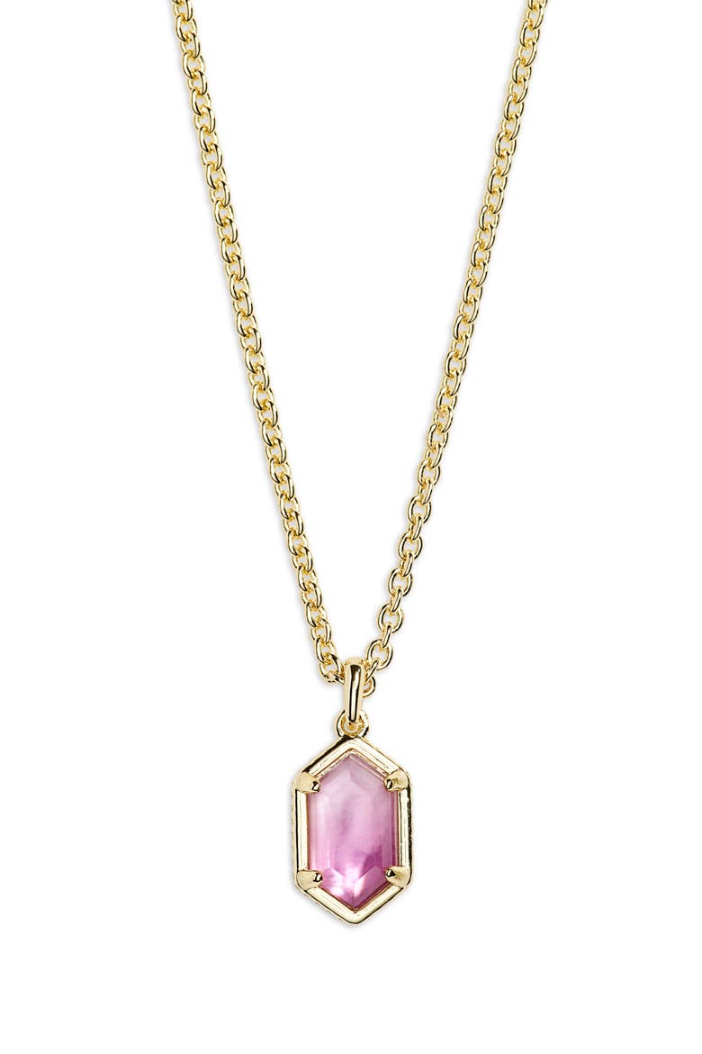 Hallie Short Pendant Chain Necklace, Main, color, GOLD PURPLE WATERCOLOR