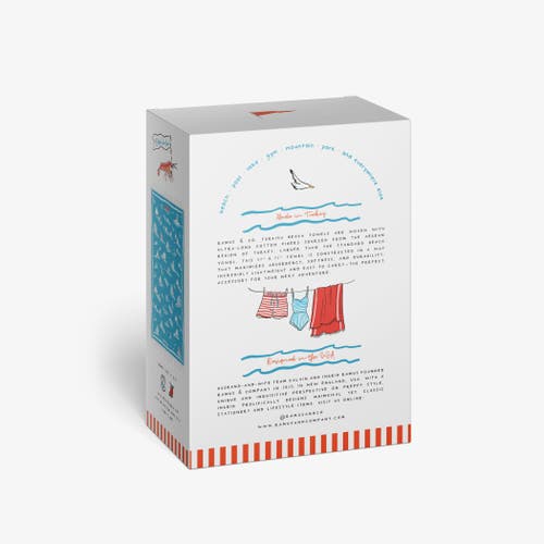 Ramus & Co Oversized 37" X 71" Preppy Turkish Beach Towel By In Blue