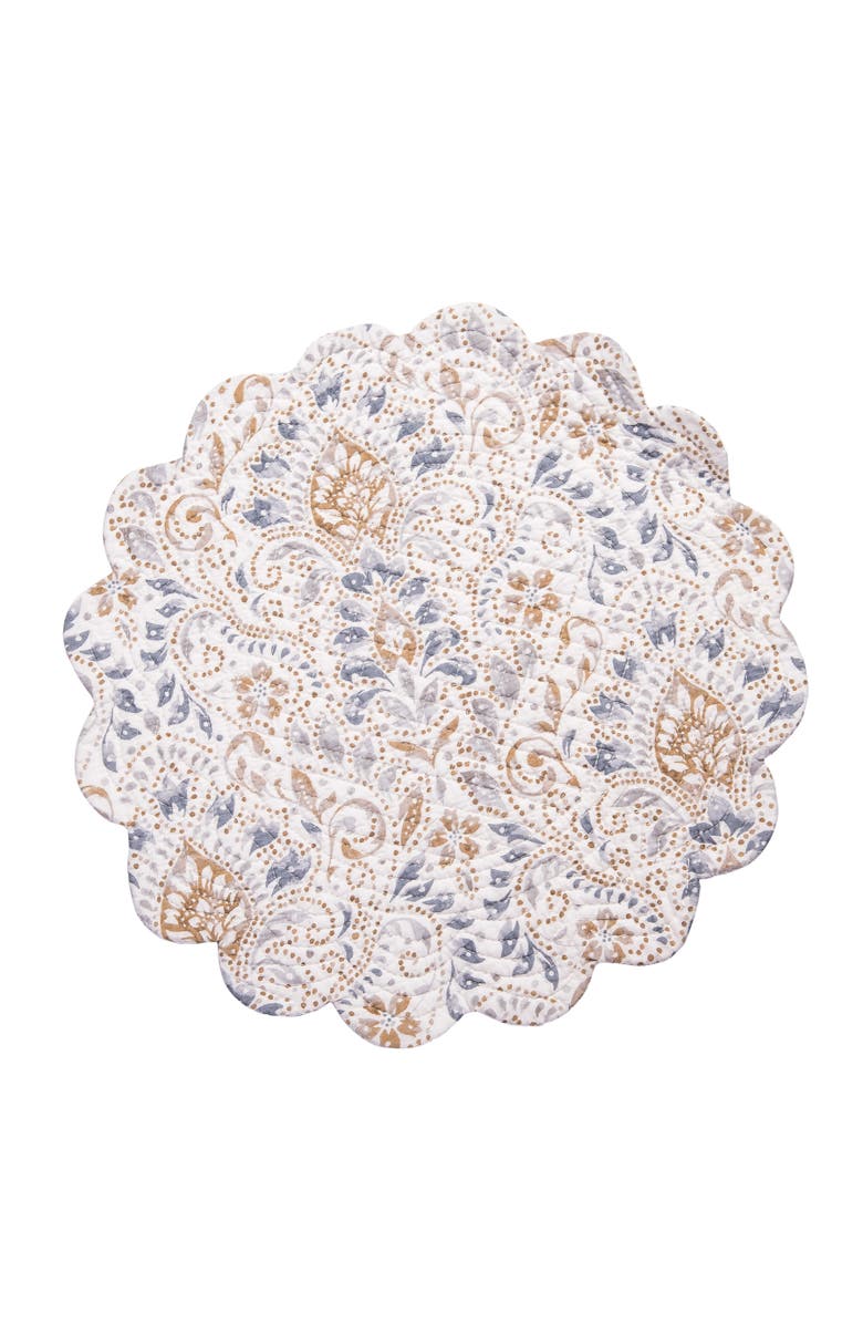 C&F Home Selma Round Placemats, Set of 6, 17", Alternate, color, Yellow