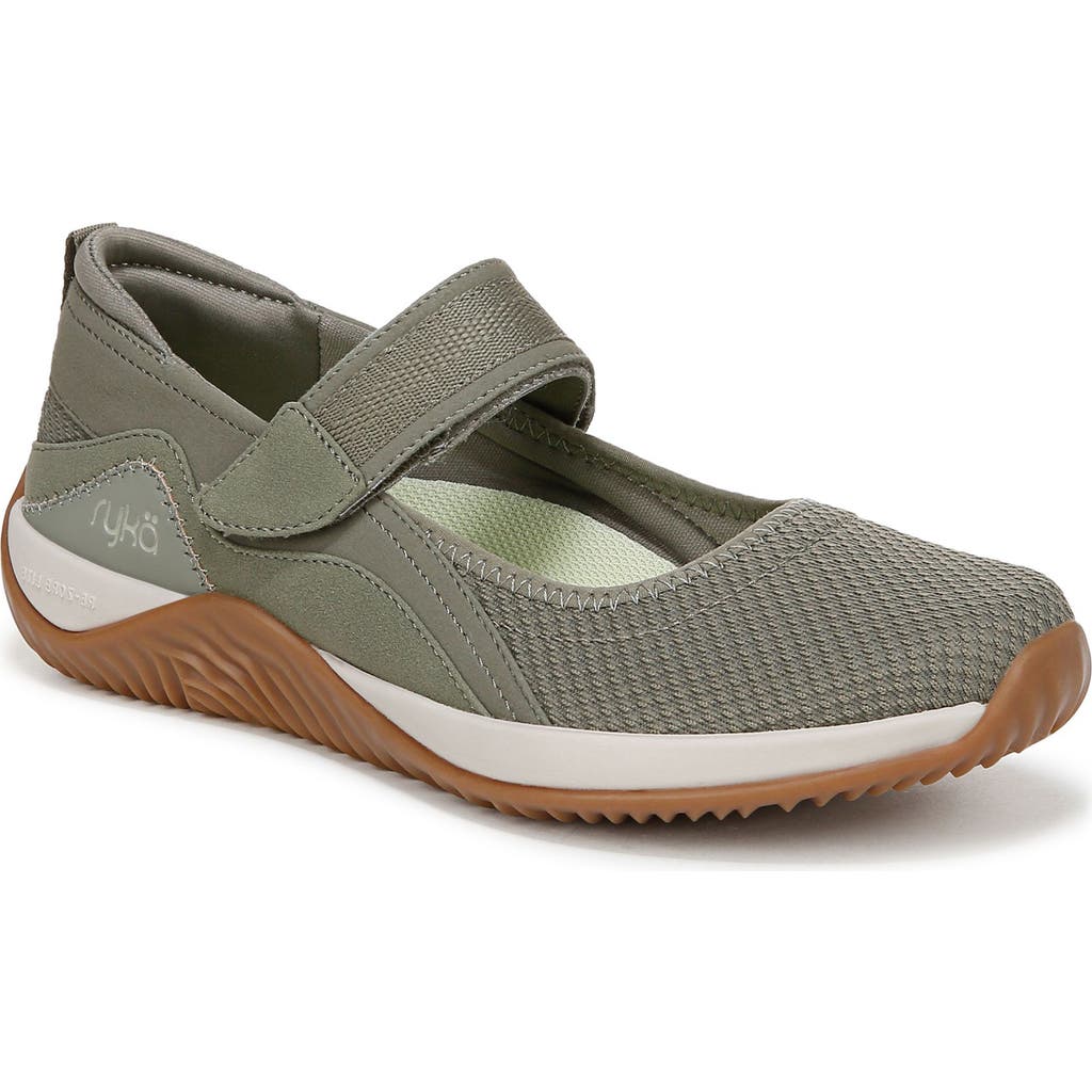 Ryka Rykä Echo Knit Mary Jane Sneaker In Vetiver Green