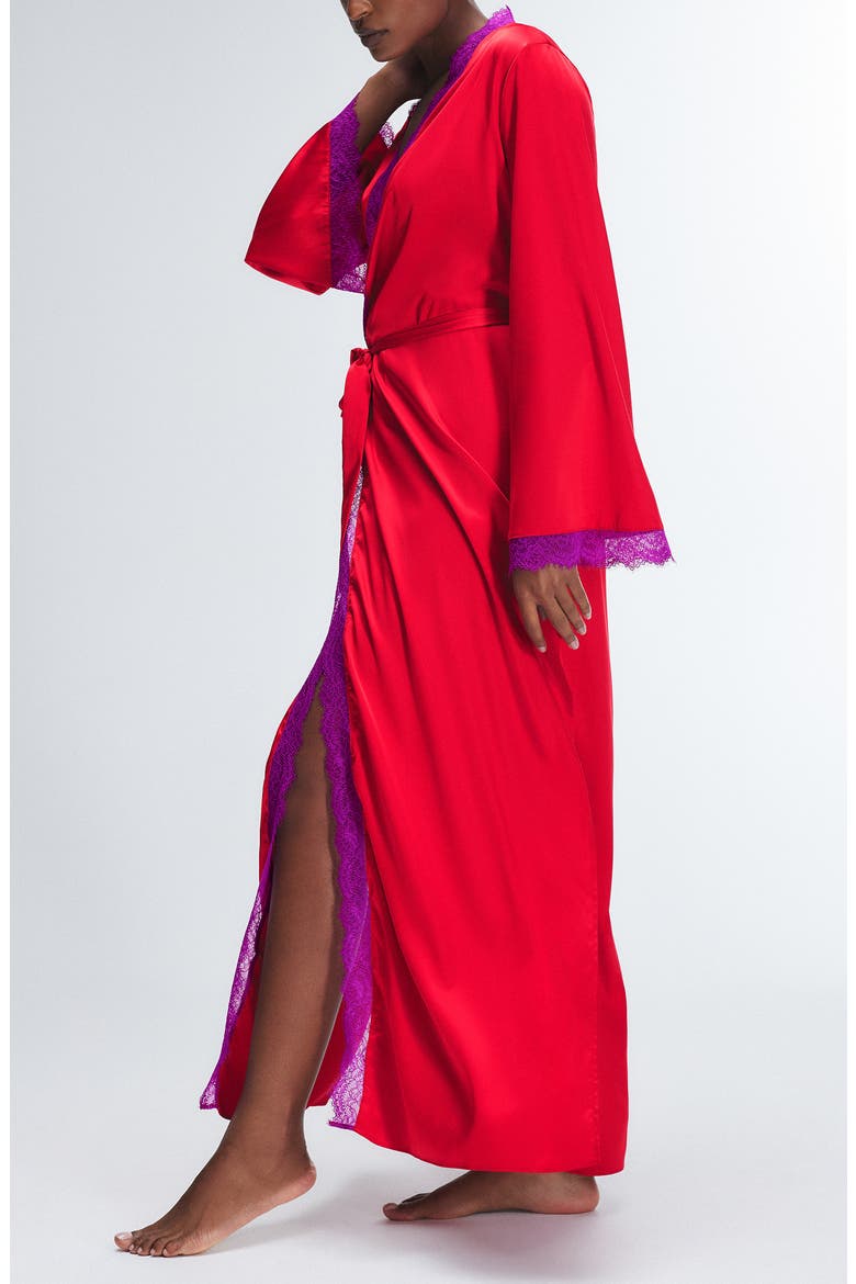 Fire Desire Lace Robe, Alternate, color, TIMELESS RED