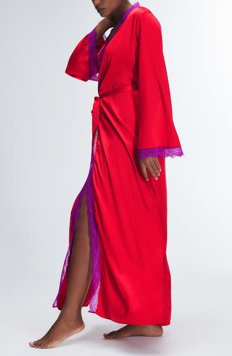 SAVAGE X FENTY Fire Desire Lace Robe, Alternate, color, Timeless Red