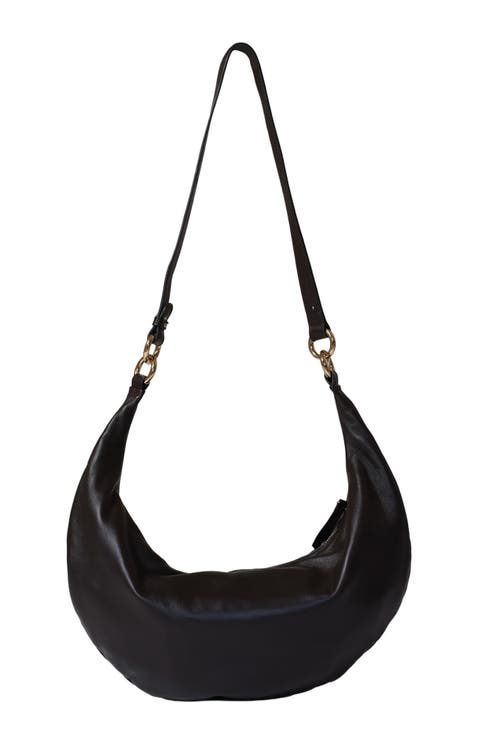 Leather Convertible Hobo Ring Bag