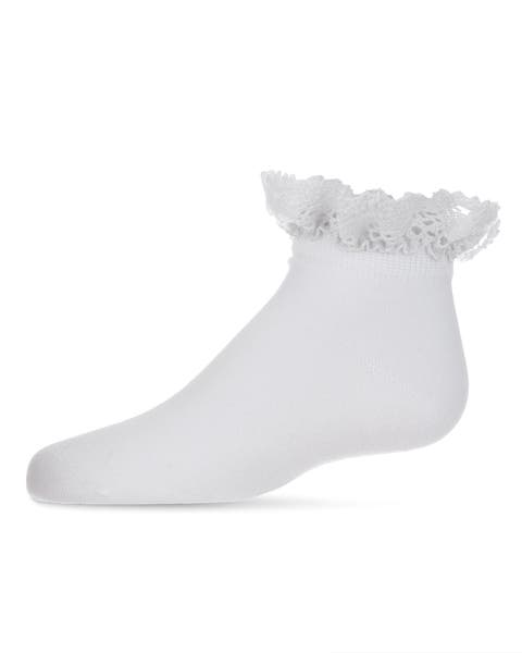 Lace Top Mercerized Ankle Sock