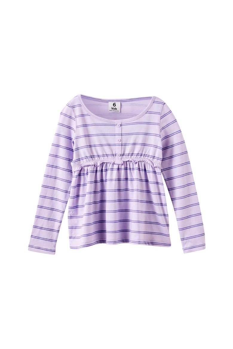 Kid's Long Sleeve Jersey Babydoll Top, Main, color, Vintage Lilac Island Punch
