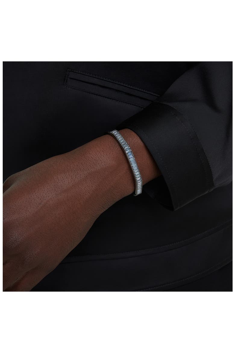 Matrix Baguette Crystal Octagonal Bangle Bracelet, Alternate, color, GREY