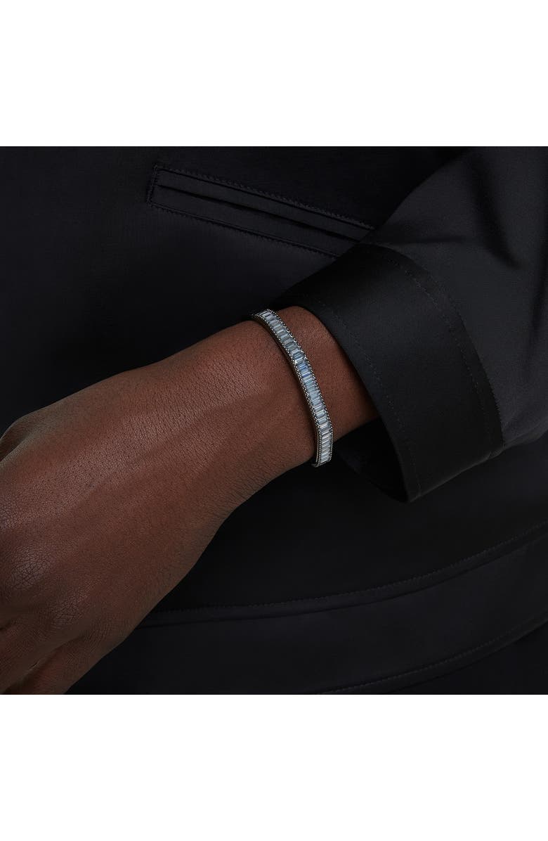 Swarovski Matrix Baguette Crystal Octagonal Bangle Bracelet, Alternate, color, Grey