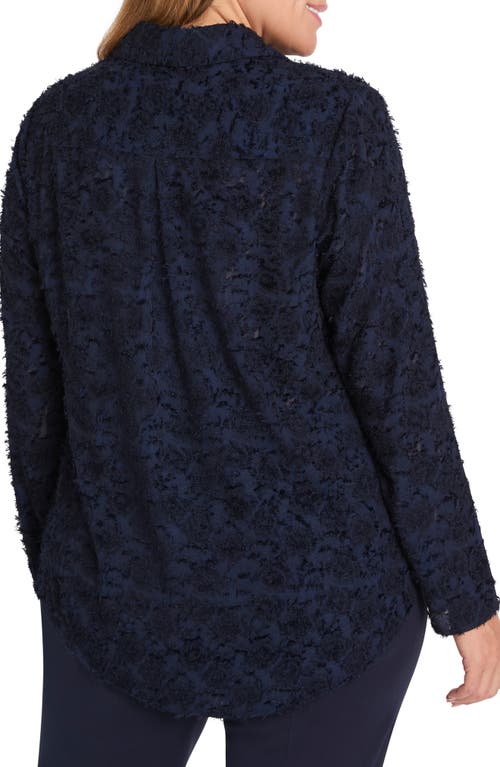 Nic + Zoe Nic+zoe Any Occasion Clipped Jacquard Top In Purple