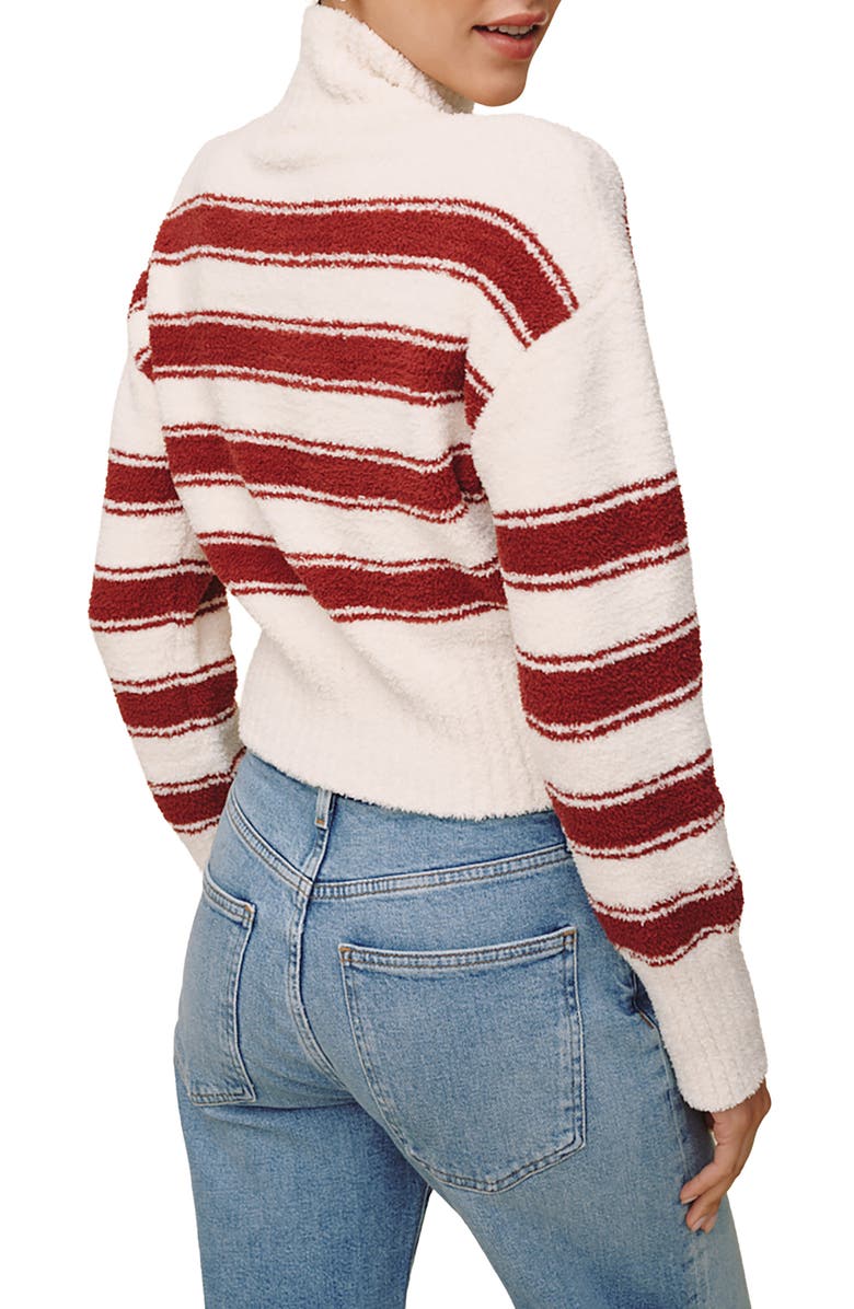 Bella Dahl Stripe Turtleneck Sweater, Alternate, color, Peppermint Bark