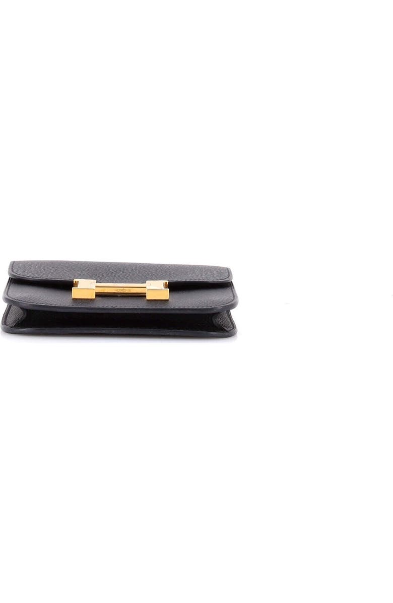 Pre-Owned Hermes Constance Slim Wallet Epsom, Alternate, color, Noir