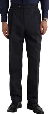 Reiss Valley Pinstripe Pleated Wool Formal Trousers