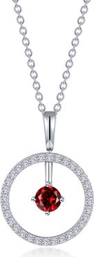 Lafonn Simulated Diamond Lab-Created Birthstone Reversible Pendant Necklace