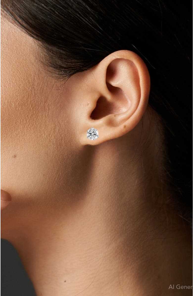 Bliss Diamond 3.20 Ct TW 14k Gold Lab Grown Round-Cut Diamond Martini Studs, Alternate, color, 14K White Gold