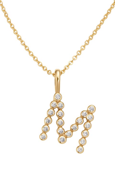 CZ Poppy Initial Necklace