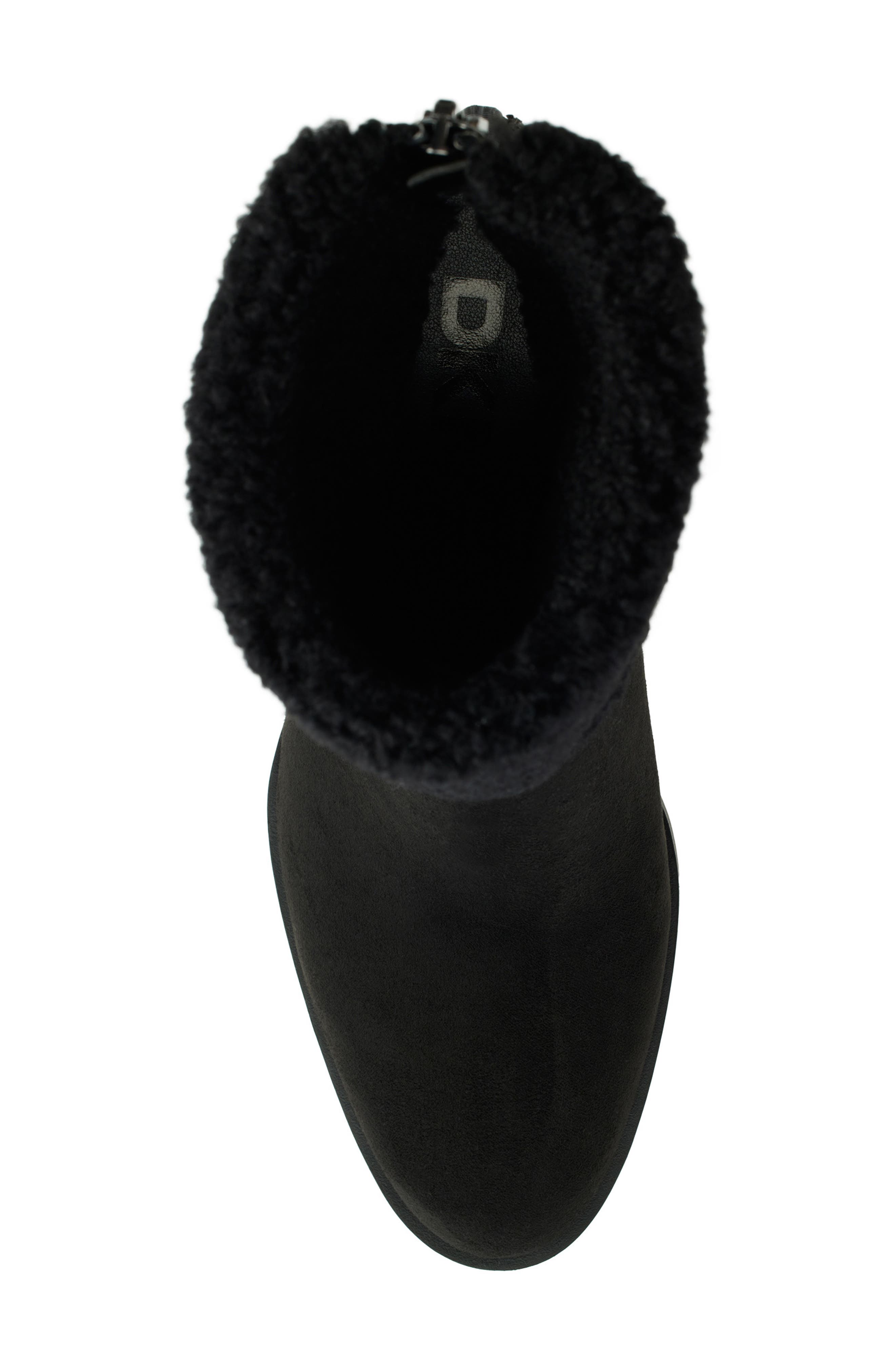 DKNY Powell Faux Shearling Wedge Bootie, Alternate, color, Blk - Black
