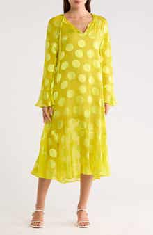 Polka Dot Silk Blend Dress