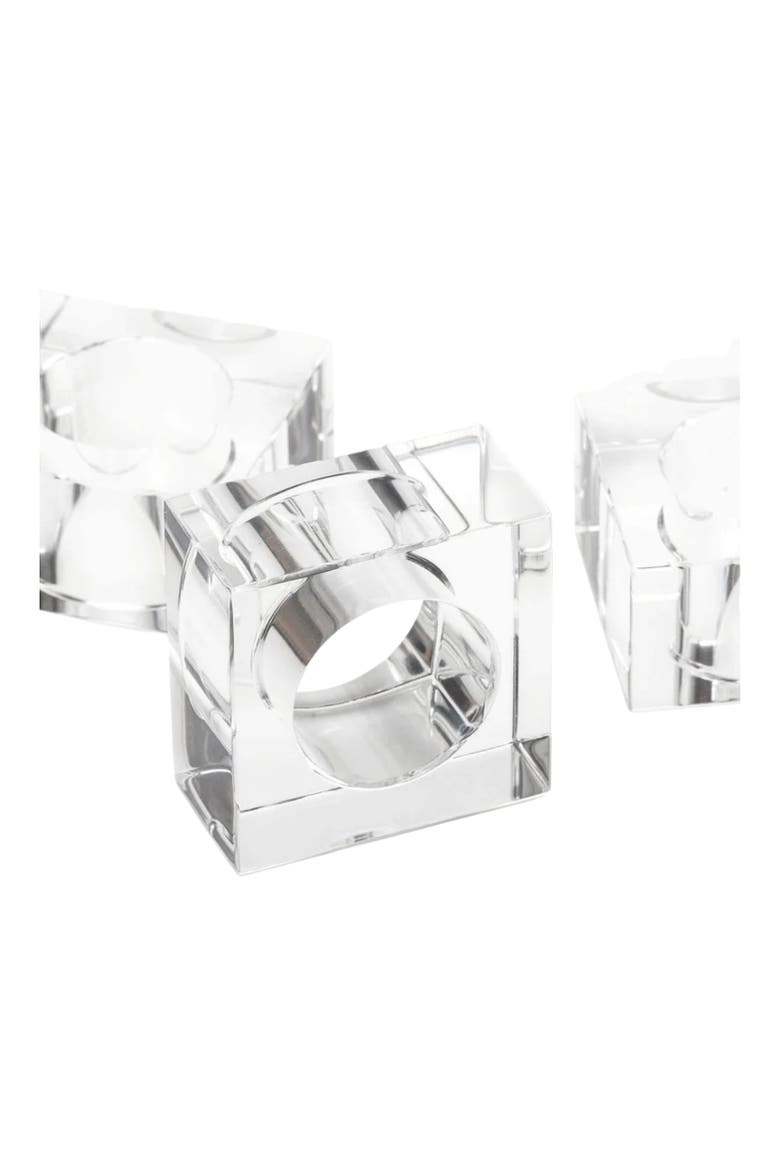 Acrylic Square Napkin Ring, Alternate, color, Clear