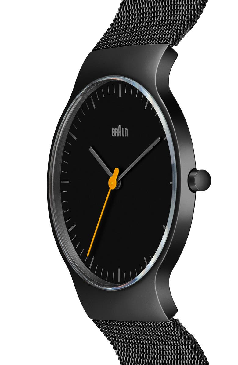 Braun 'Slim Line' Mesh Strap Watch, 38mm, Alternate, color, 