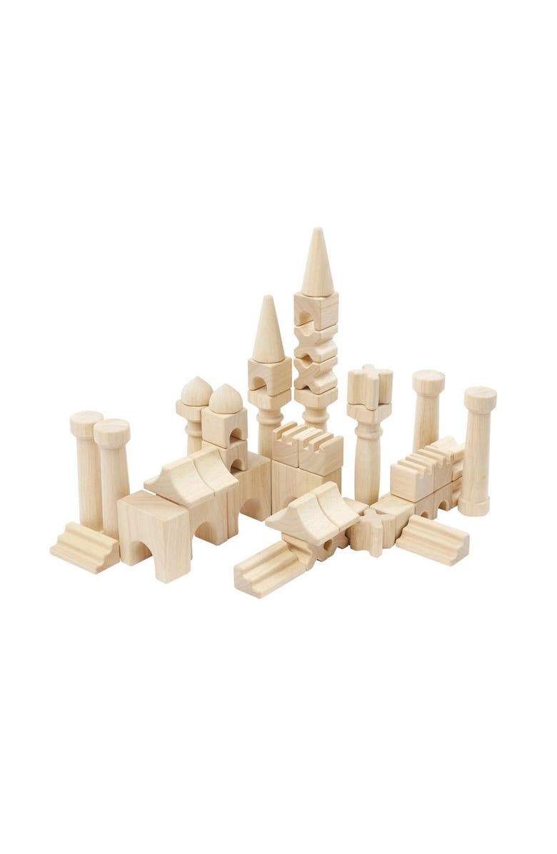 Kaplan Early Learning Company Architectural Unit Blocks - 44 Pieces, Alternate, color, Beige