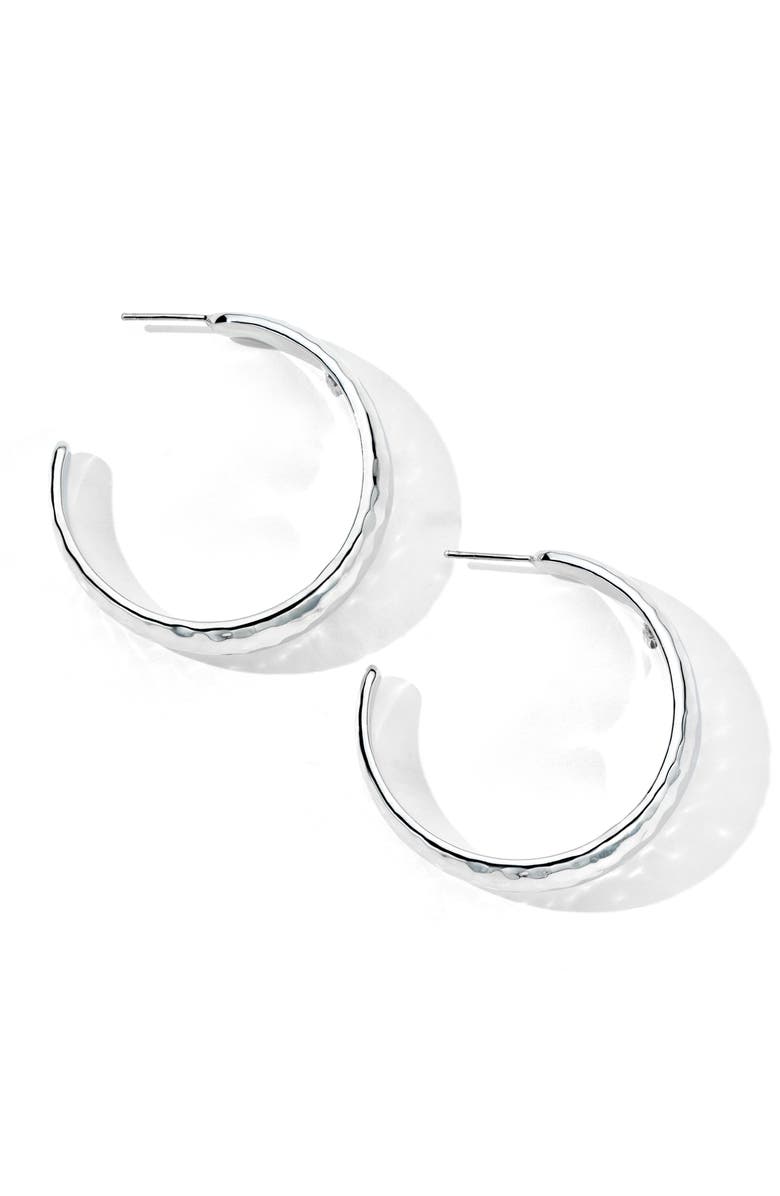 Ippolita Classico Hammered Hoop Earrings, Alternate, color, Silver