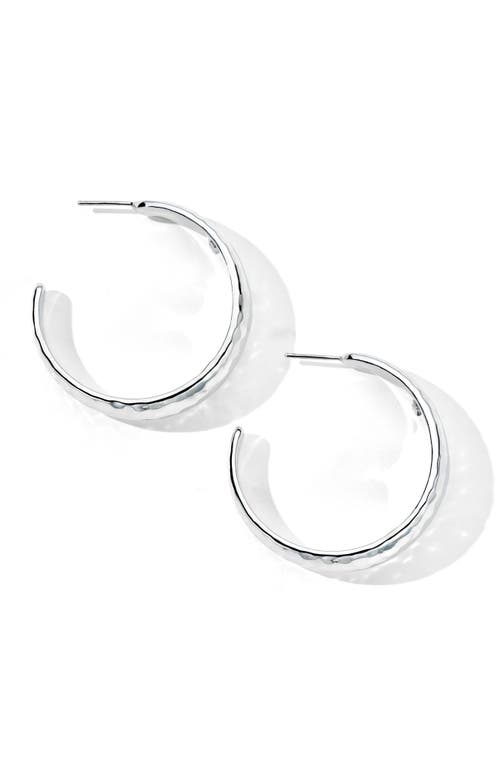 Ippolita Classico Hammered Hoop Earrings In Silver