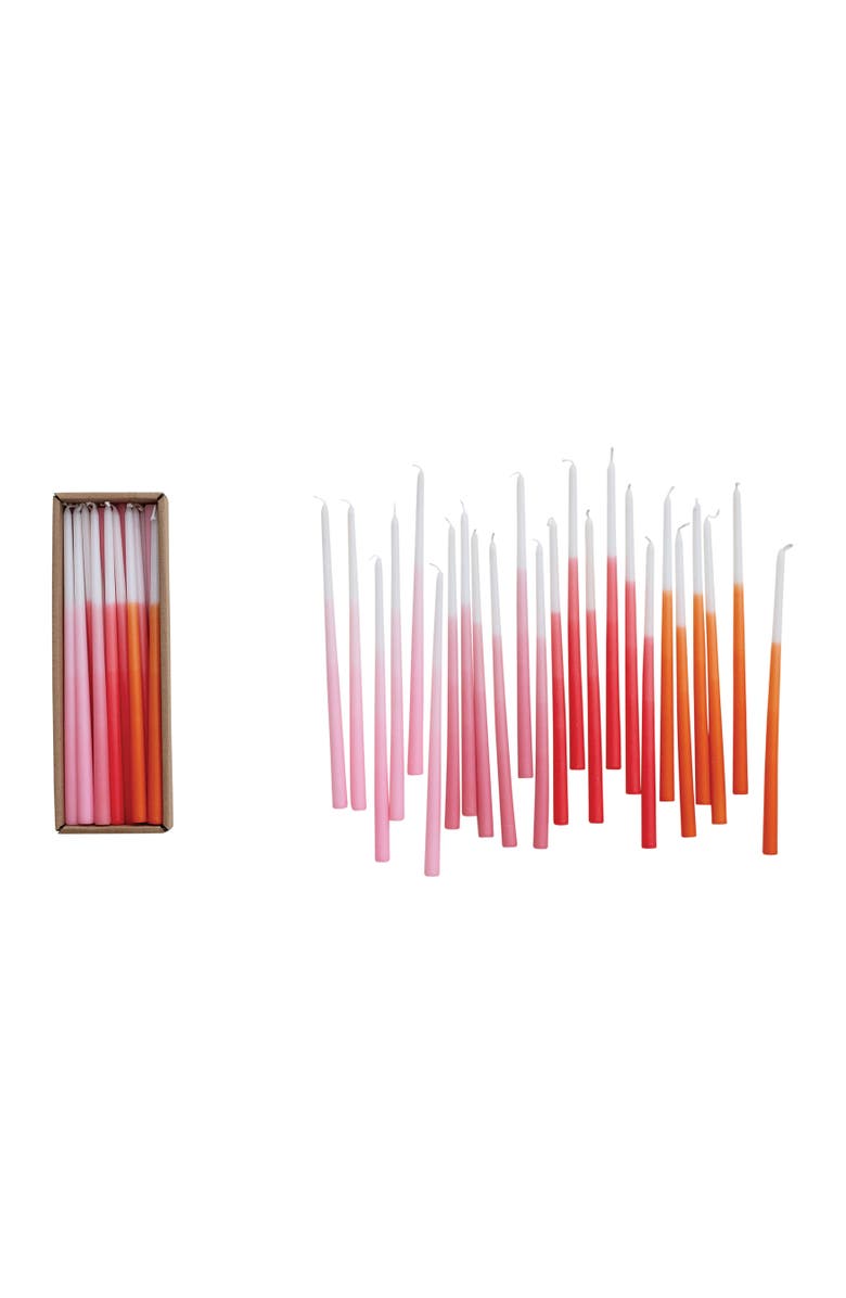 Storied Home 24-Piece Unscented Thin Taper Candles in Box, Main, color, Pink