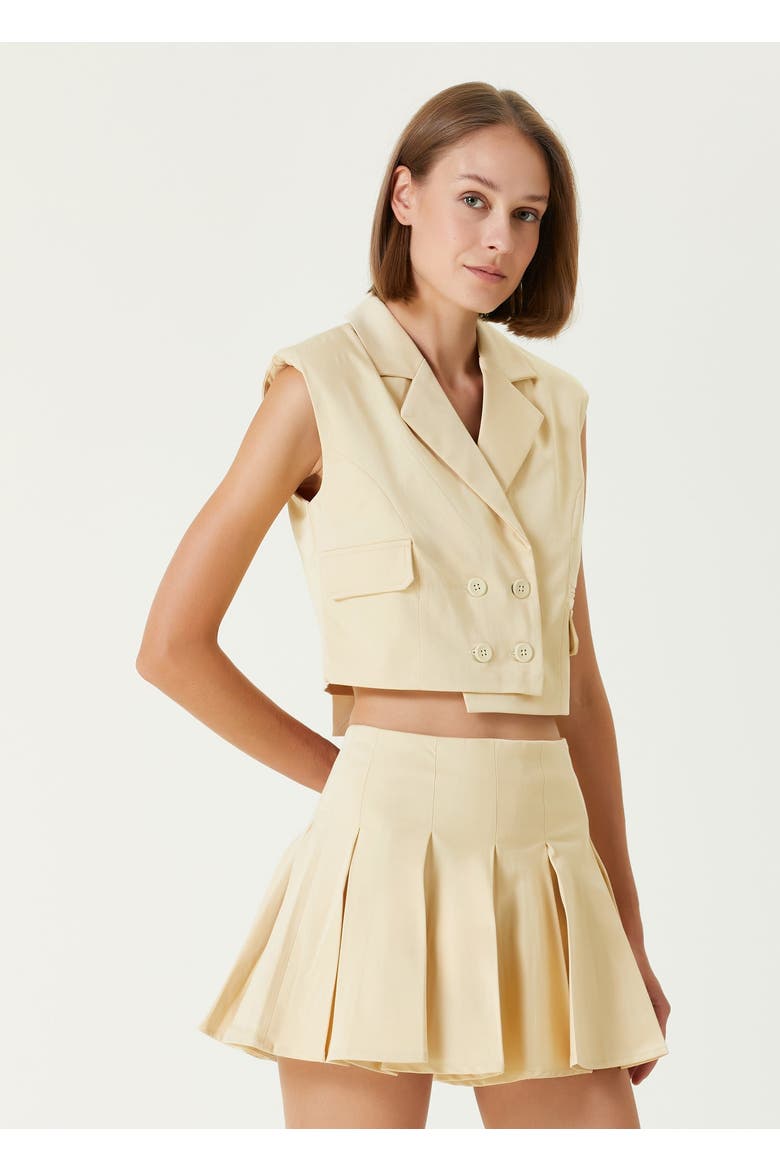 Cotton Woven Crop Vest, Alternate, color, Chino Green