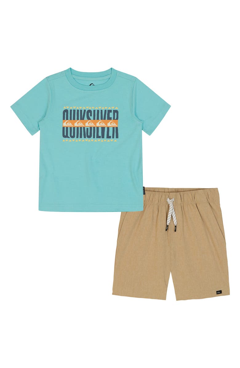 Quiksilver Logo T-Shirt & Woven Shorts Set, Main, color, 