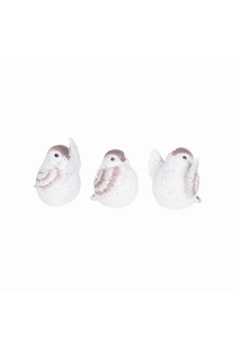 Sitting Birds Figurines A/3, Alternate, color, White