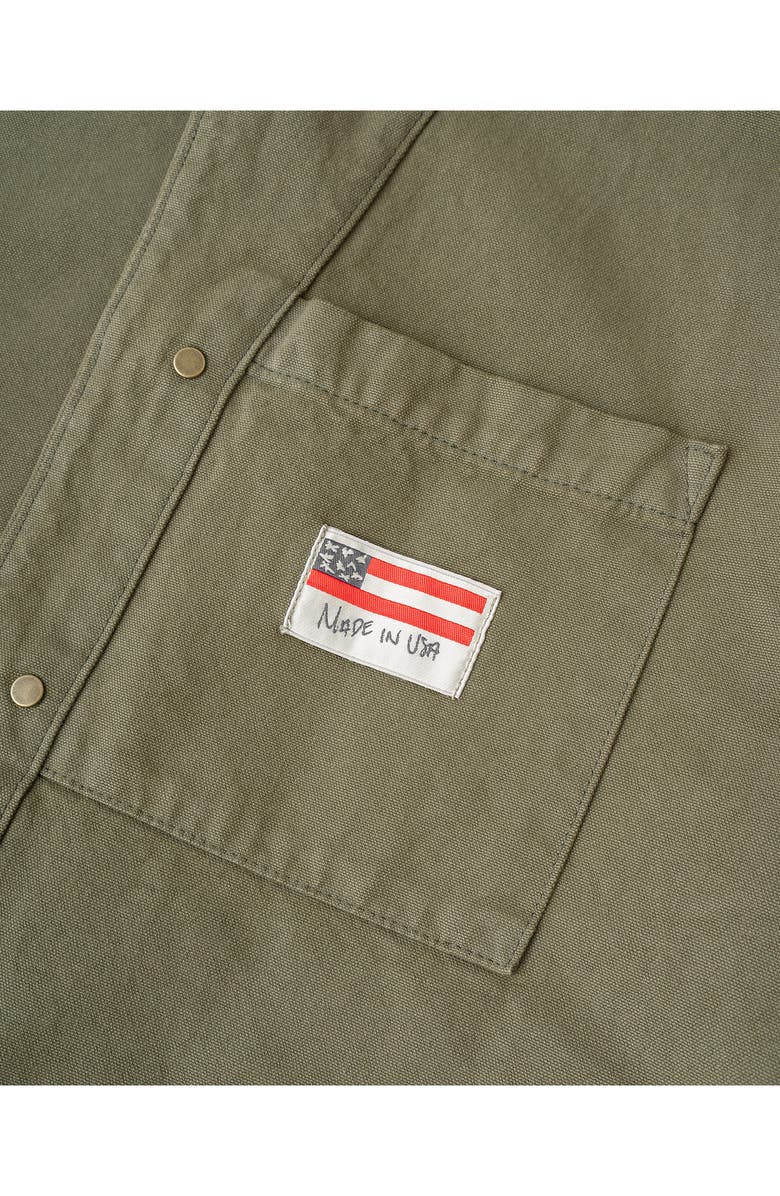 Imperfects Garment Dyed Canvas Shepherds Shirt Jacket, Alternate, color, Olive
