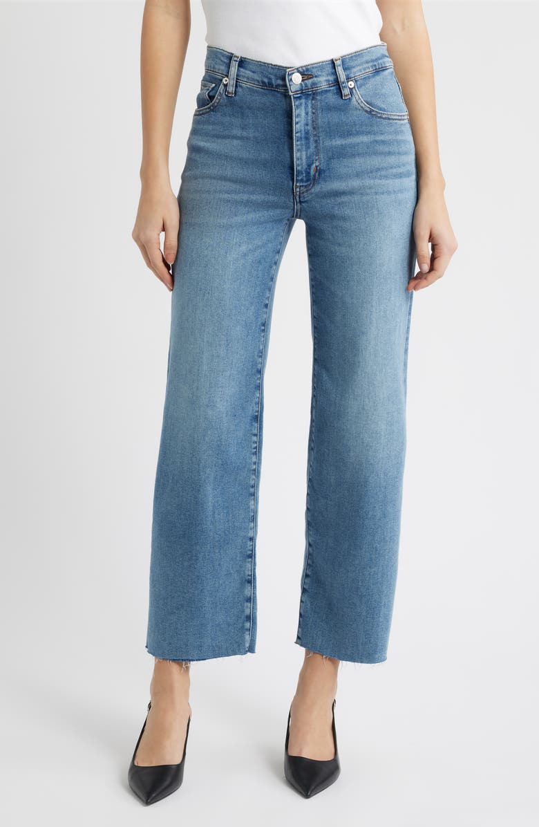 FRAME The Mellow Frayed Ankle Straight Leg Jeans, Main, color, Clue Raw After