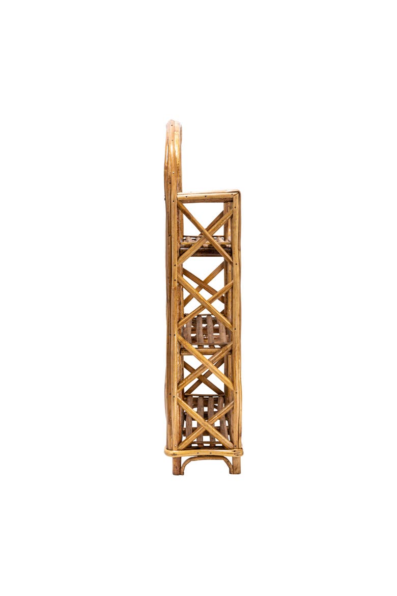 Rattan Wall Shelf with 3-Tier Shelves, Natural, Alternate, color, Natural
