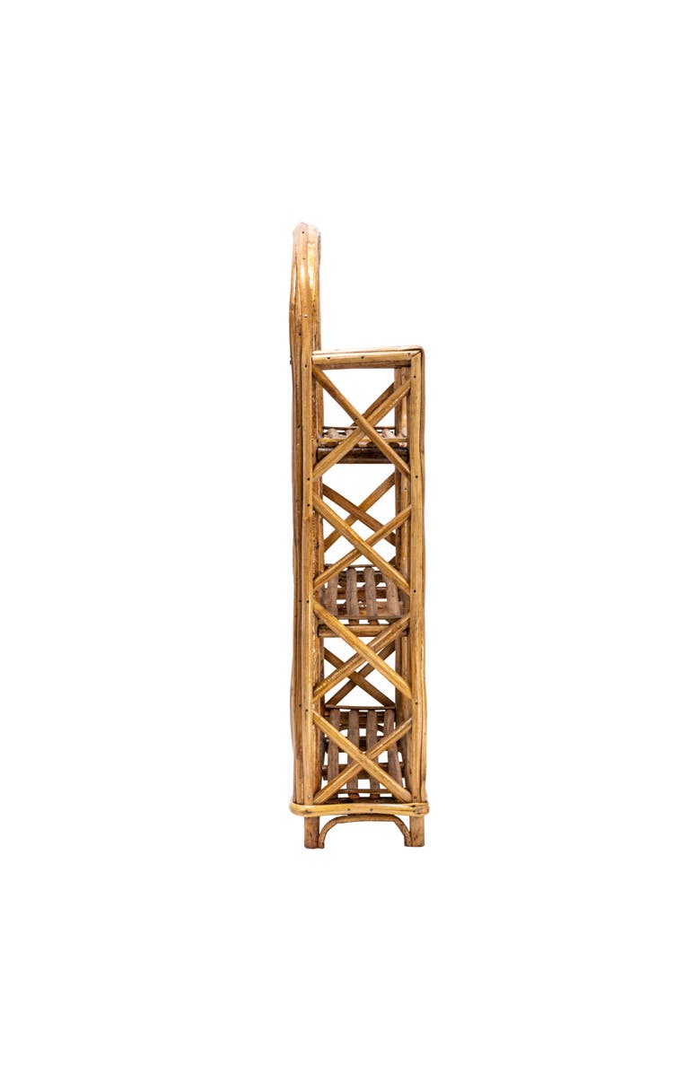 Storied Home Rattan Wall Shelf with 3-Tier Shelves, Natural, Alternate, color,