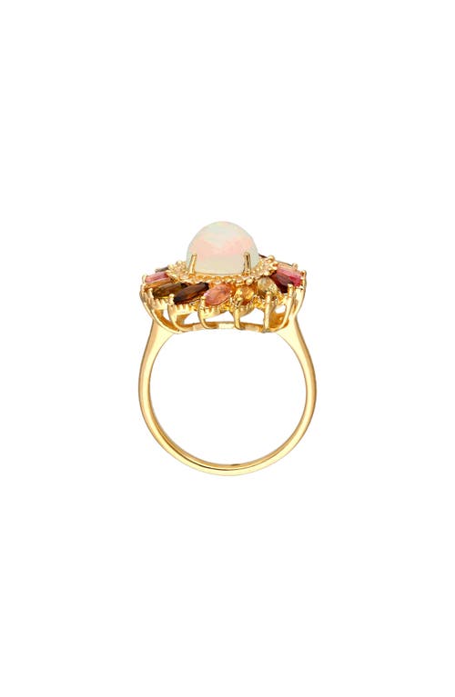 Ys Gems Ethiopian Opal Oval Halo Ring
