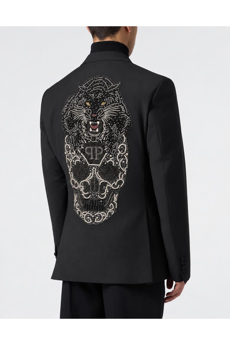 Wool Regular Fit Blazer Skull Panther Men, Alternate, color, black