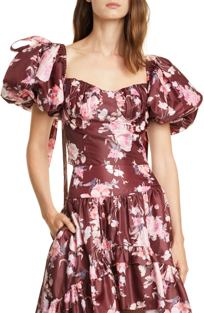 LoveShackFancy Jansen Puff Sleeve Crop Top, Main, color, 