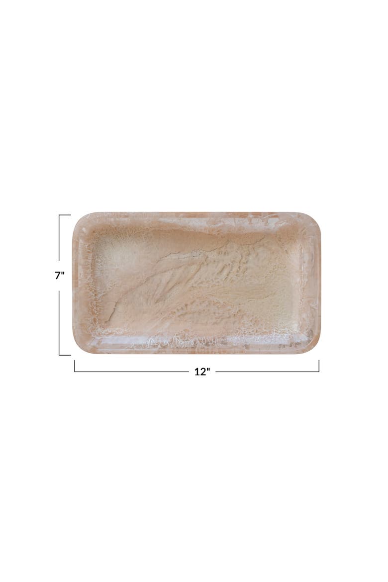 Matte Marbled Resin Tray, Blush Pink, Alternate, color, Pink