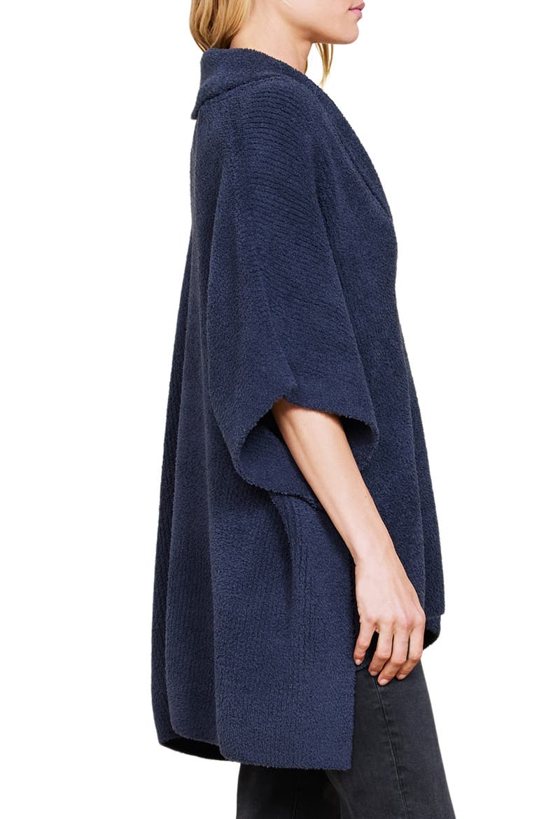 CozyChic® Shawl Collar Poncho, Alternate, color, TIDEWATER