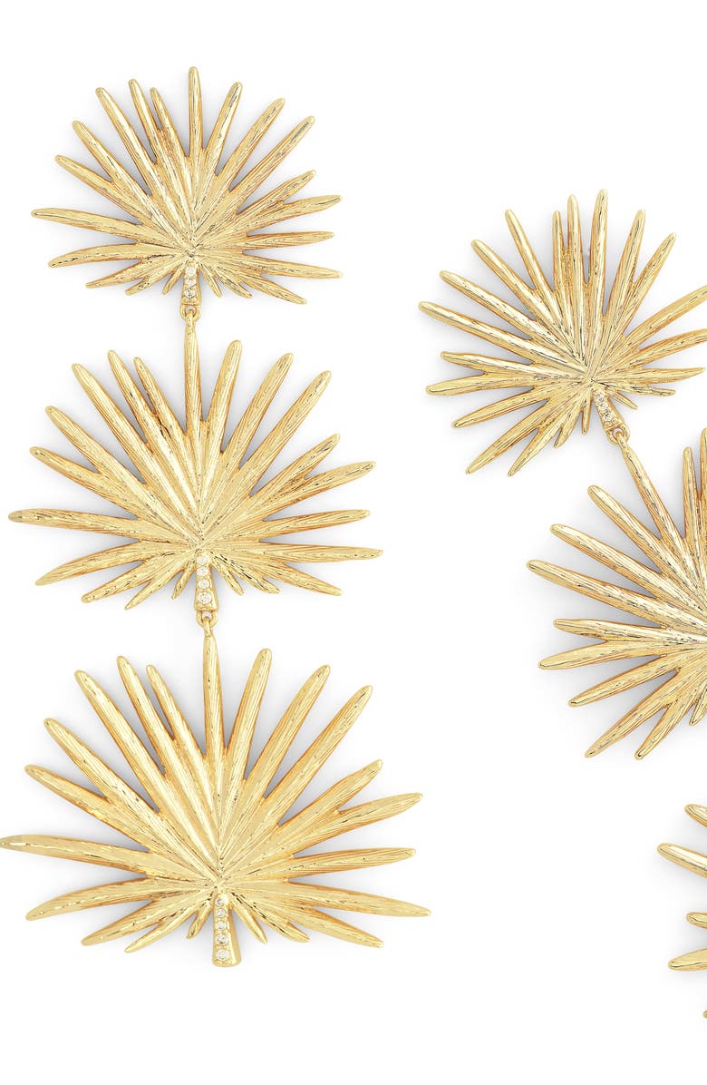Anabel Aram Jewelry Triple Fan Drop Earrings, Alternate, color, Gold Large