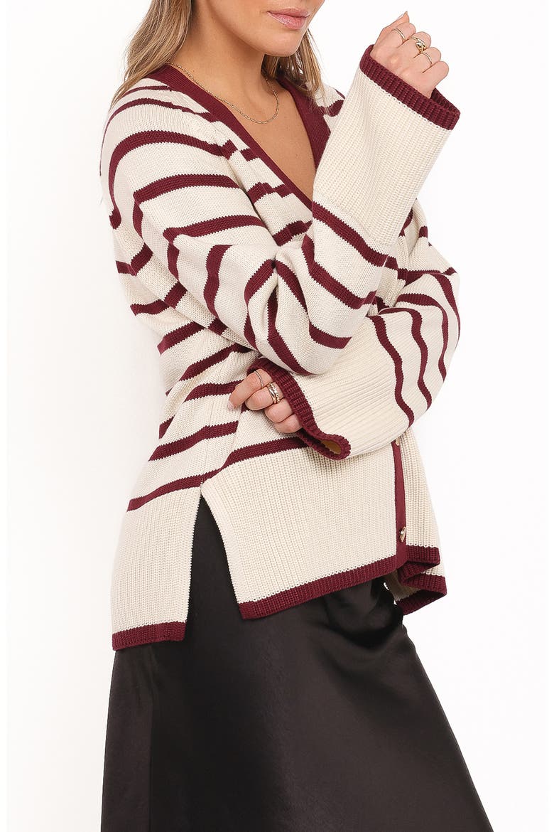Aydee Stripe Cardigan, Alternate, color, CHERRY STRIPE