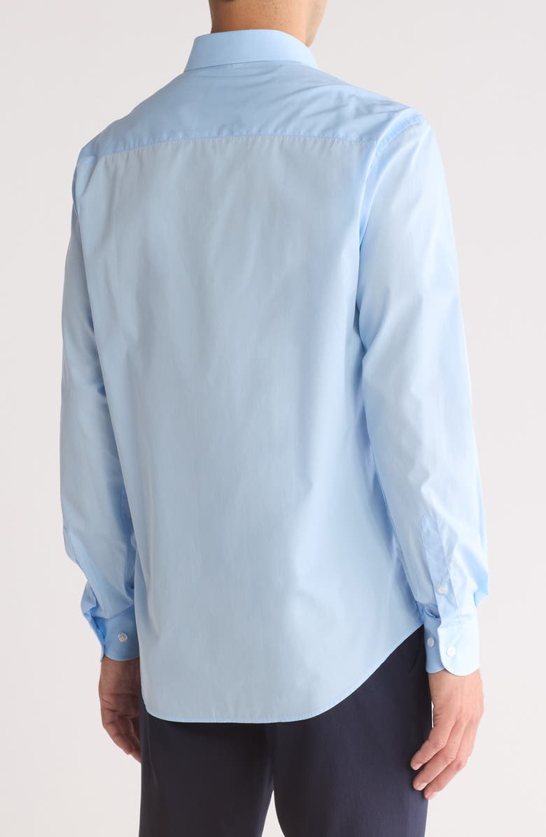 Armani Collezioni Solid Cotton Twill Dress Shirt, Alternate, color, Sky Blue