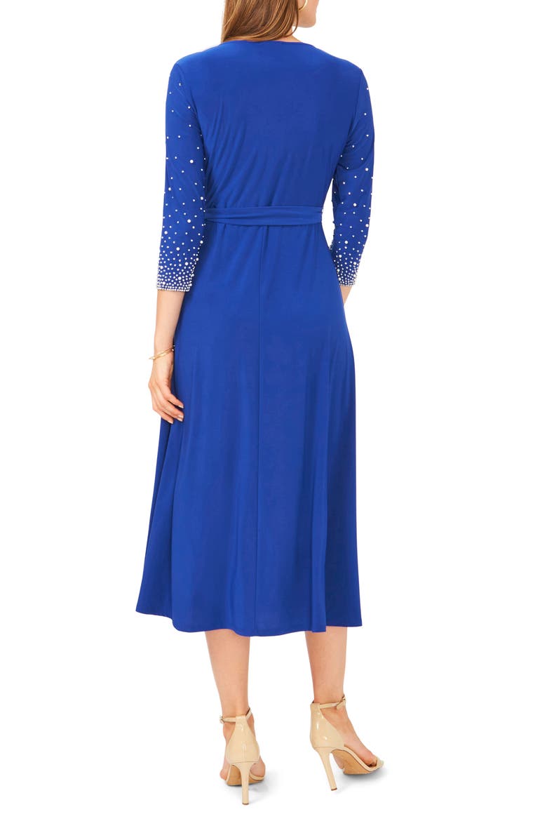 Embellished Tie Waist Midi Dress, Alternate, color, GODDESS BLUE