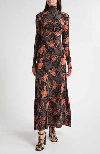 Ulla Johnson Koa Allover Print Long Sleeve Jersey Dress
