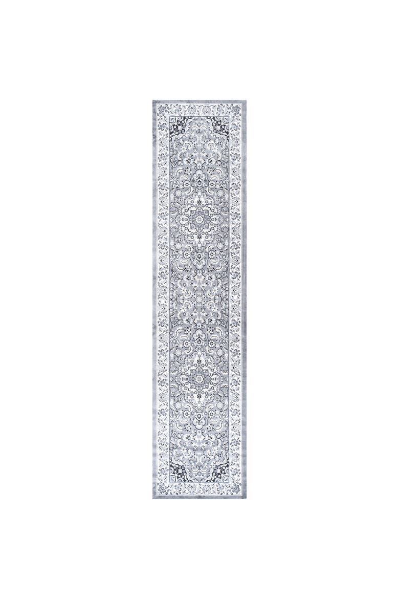 Palmette Modern Persian Floral Area Rug, Alternate, color, Gray/Ivory