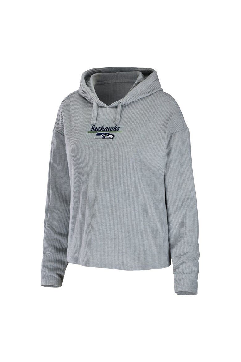 Women's WEAR by Erin Andrews Heathered Gray Seattle Seahawks Pullover Hoodie & Pants Lounge Set, Alternate, color, Heather Gray