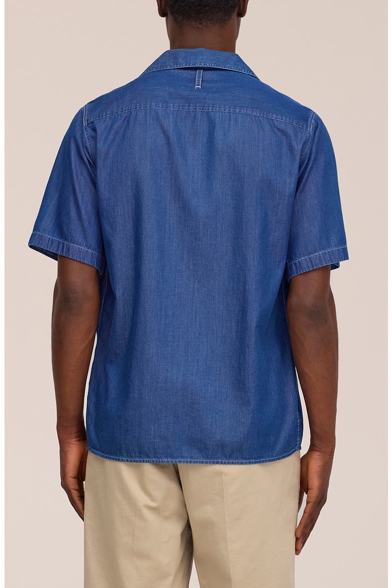 Julio 5765 Denim Camp Shirt, Alternate, color, MEDIUM INDIGO